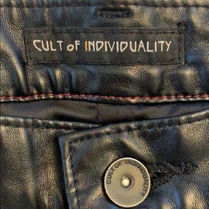Cult of Individuality black leather shorts
